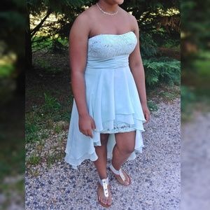 💖 Strapless hi-low prom/party dress